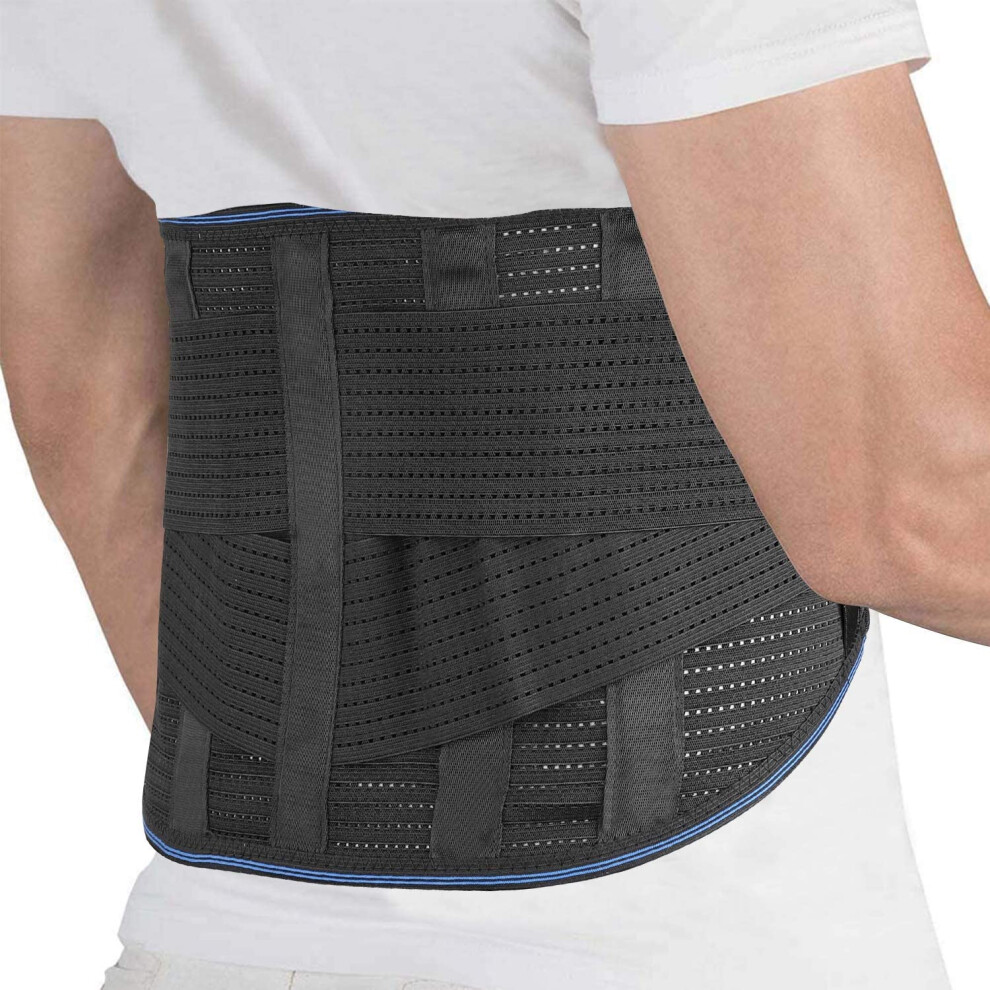 Back Support Belt XLarge for Lower Back Pain Relief, Breathable 5Stay Lumbar Brace with Removable Pad and Adjustable Straps
