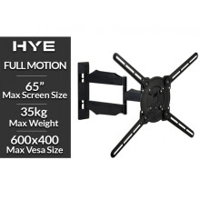 HYE Full Motion Wall Bracket VESA 600 x 400 up to 65" Max 45kg