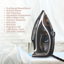 Powersonic 3200W Steam Iron Ceramic Soleplate Self Cleaning Anti Drip 350ml Tank Vertical Steam SI240