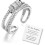 (Silver) Fidget Ring, Anxiety Ring for Women, Silver Ring with Beads Spinner Ring, Stress Reliever Spinner Rings, Adjustable Open Ring 1