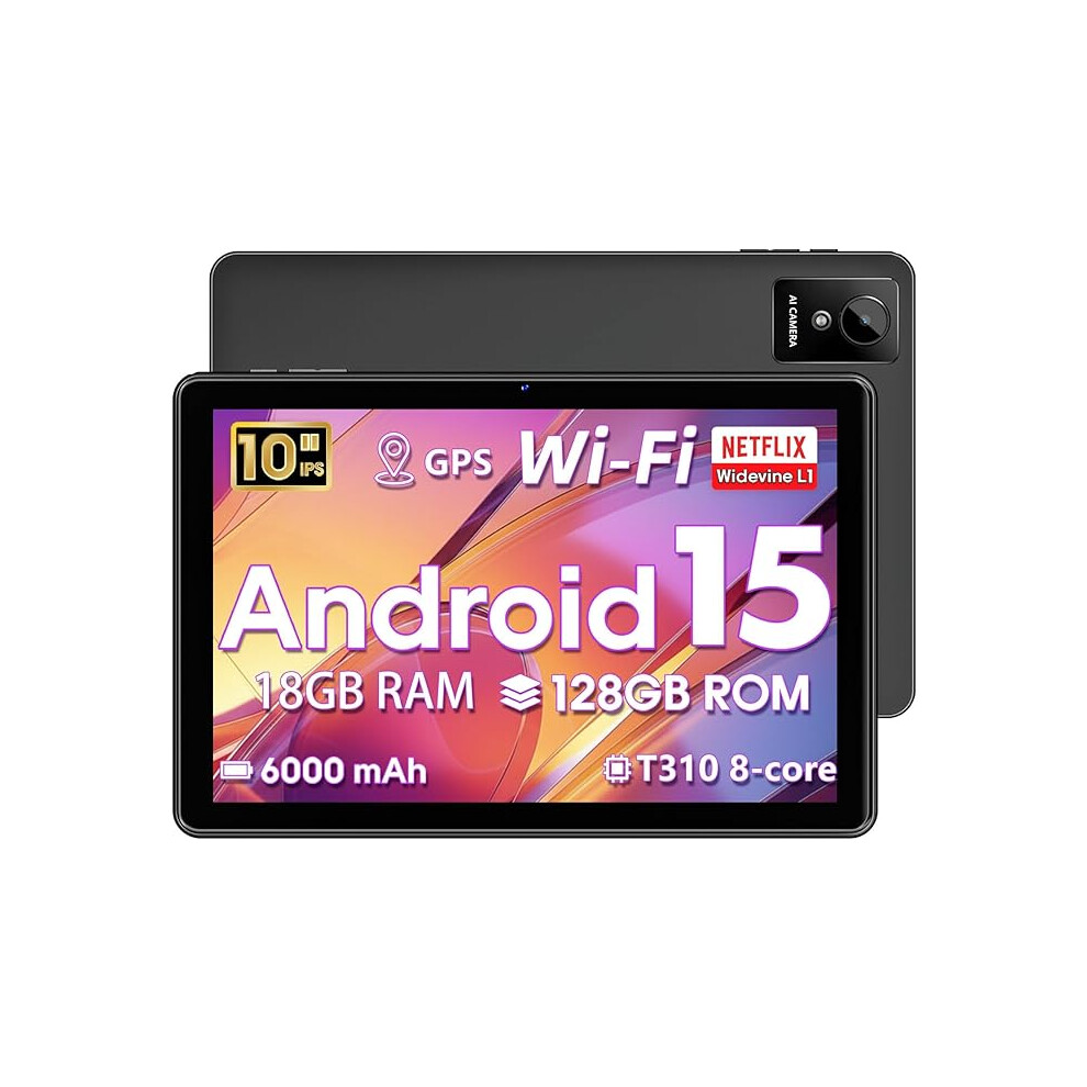 Tablet 10 Inch Android 15, 2025 New Touchscreen Tablets, 18Gb Ram 128 Rom, 1Tb Expandable, Widevine L1 Compatible Octa-Core Tablet 10923757