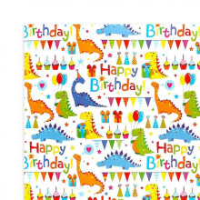 Birthday Wrapping Paper 5 Sheets Kids Gift Wrapping Paper Happy Birthday Cartoon Animals Recyclable Wrapping 50x70cm