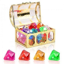 30 Pieces Big Size Kids Diamond Toy Acrylic Gem Set Acrylic Diamond Gems Toy with Treasure Box MultiColor