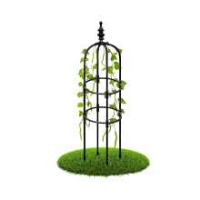 Adjustable Metal Garden Obelisk Trellis for Climbing Plants, RustResistant Outdoor and Indoor Plant Support 6ft Black