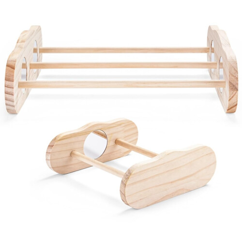 2 Pcs Wooden Chick Perch Set for Brooder and Coop, Natural Roosting Training Bar for Small Poultry 1