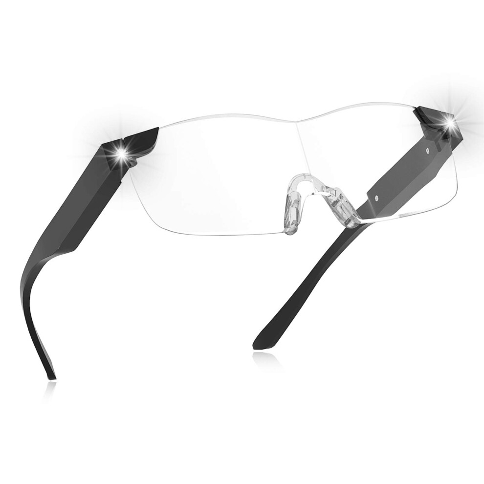 Lighted Magnifying Glasses 1.6x Rechargeable LED Hands  for Reading, Hobbies and Close Work
