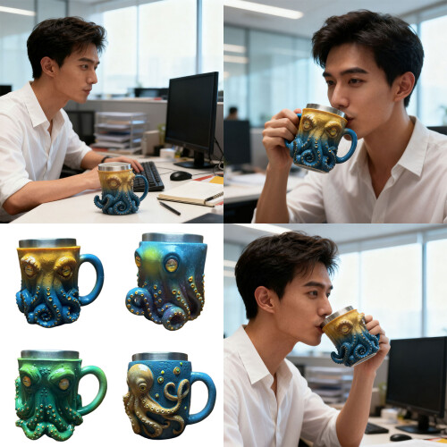 Multifunctional Octopuses Mugs Ideal as Drinking Vessel or-C 2