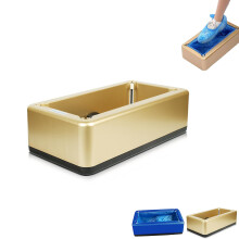 Automatic Shoe Cover Dispenser Gold Finish for Home or Office, Elegant and Refined Design