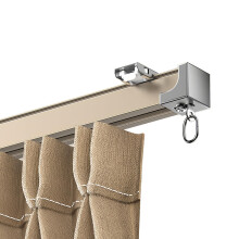 Ceiling Curtain Track Gold 3.6FT Heavy Duty Aluminum Alloy Rail Kit, Silent Sliding System for Room Divider