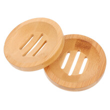 2pcs Wooden Soap Dish and Sponge Holder with Slotted Drainage Design for Bathroom and Kitchen Sink