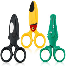 3 PCS Children Safety Scissors Set, Toddler Scissors Kids Scissors, Cute Art Craft Plastic Scissors Pre-School Training