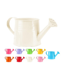 White Metal Watering Can 0.26 Gallon Long Spout Rust‑Resistant for Indoor Outdoor Plants and Flowers
