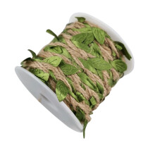 Jute Twine Green Leaf Rope with Realistic Leaf Design for Wedding Decor Floral Crafts and Home Projects