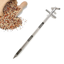 Stainless Steel Grain and Soil Sampling Probe with Double Tube Rotary Handle and Pointed Tip