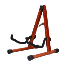 Mahogany Folding Guitar Stand Adjustable Wood Holder for Acoustic Electric Bass Ukulele NonSlip Rubber Feet
