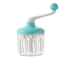 (Green) Rotary Hand Whisk Manual Whisk Egg Beater Rotary Handheld Egg Frother Mixer For Baking Cooking