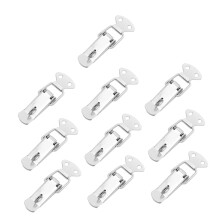 10pcs Heavy Duty Steel Hasp Latch Set, Durable Silver Buckle Lock Toggle Clamp for Cabinet Box