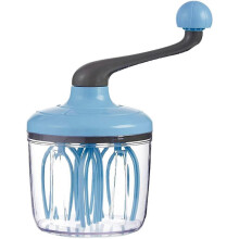 (Sky Blue) Rotary Hand Whisk Manual Whisk Egg Beater Rotary Handheld Egg Frother Mixer For Baking Cooking