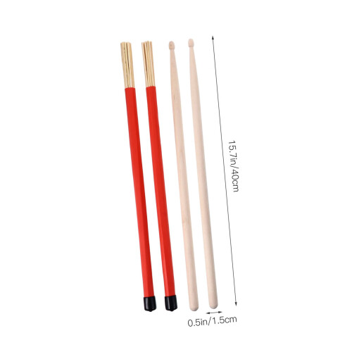 Retractable Steel Wire Drum Brushes Set with Secure Grip and Storage Bag for Low Volume Jazz Performance 1
