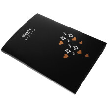 Black A4 Trifold Sheet Music Folder with Heart Pattern Cover, Durable Music Score Organizer for Musicians
