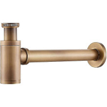 Brass Bottle Siphon Round Siphon Sink P-trap 1 1/4 Adjustable Waste Odor Trap