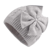 (Grey) Baby Girl Winter Hat Cute Bow Baby Beanie Warm Knitted Hats for Infant Toddler Girls