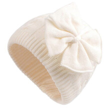 (White) Baby Girl Winter Hat Cute Bow Baby Beanie Warm Knitted Hats for Infant Toddler Girls