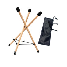 Adjustable Wooden Handpan Drum Stand, Anti Slip Triangle Tripod Holder for Parties and Camping
