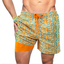 (3XL, 15) Double Layer Beach Pants The Hydrofoils Supply Elastic Drawstring Waist High Stretchy