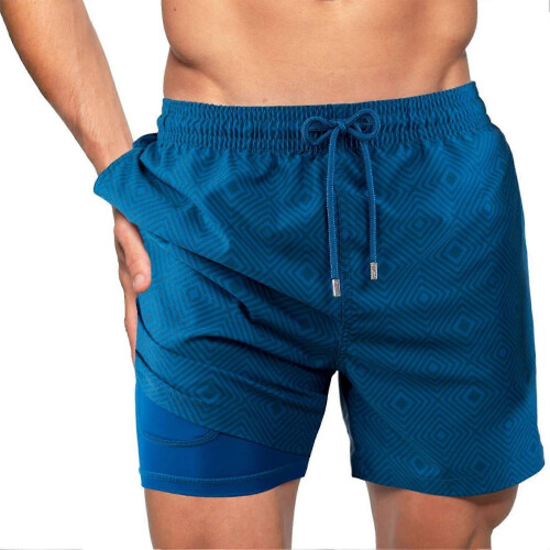 (3XL, 13) Double Layer Beach Pants The Hydrofoils Supply Elastic Drawstring Waist High Stretchy
