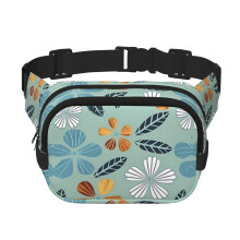 Floral Crossbody Bag with Compact DoubleLayer Design, Light Printed Travel Waist Bag for Unisex Use