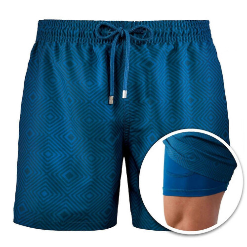 (3XL, 5) Double Layer Beach Pants The Hydrofoils Supply Elastic Drawstring Waist High Stretchy 1