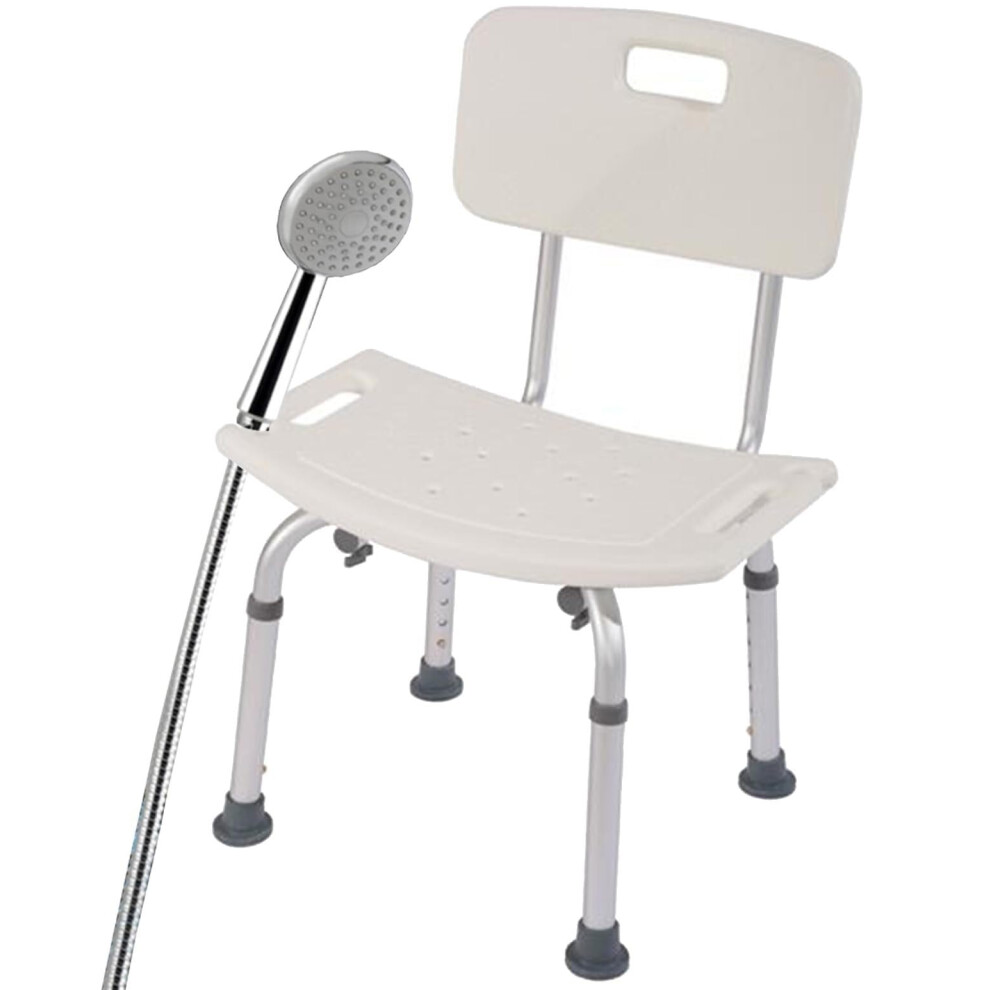Adjustable Shower Transfer Bench with Back and Armrest, Non Slip Aluminum Bathtub Bench for Elderly