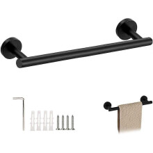 Wall Mounted Towel Rack 40cm 304 Stainless Steel Towel Bar Matte Black Bathroom Towel Holder Towel Bar Holder Bathroom or Kitchen Accessory Black