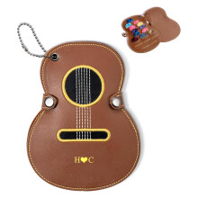 Custom Guitar Pick Holder with 17 Slots, Leather Case with Name Engraving for Gift
