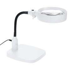 10X Magnifying Desk Lamp with LED Light, Flexible Gooseneck and Hands Desktop Magnifier for Crafts and Reading