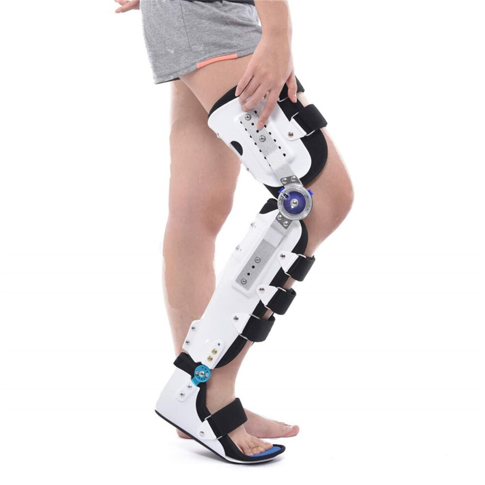 White Adjustable Hinged Knee Brace And Immobilizer For Post Surgery Recovery Orthopedic Leg Stabilizer