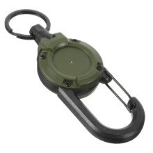 Retractable Keychain Holder with Secure Locking Carabiner Clip for Backpack Hiking and Outdoor Gear
