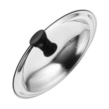 28cm Stainless Steel Pot Lid with Airtight Heat Circulation, Anti Overflow Design and Ergonomic Handle for Wok Skillet Camping Kitchen