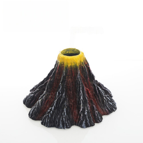 Aquarium Volcano Decor Set, Bubble Stone Fish Tank Decor (Yellow)_M