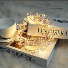(2M) Ocean Pearl Beads String Lights, 2M 20 LED Lights Battery Powered for Wedding, Birthday Parties DIY Home Mantel