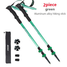 (green) 2pcs  Aluminum Alloy Trekking Poles, Metal External Lock, Lightweight Storage, Sturdy Hiking Outdoor Climbing Poles,