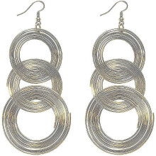 Women 16k Gold Plated Long 70s Disco Earrings