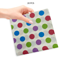Servilletas de cóctel de papel de colores elegantes, 20 piezas con lujosos lunares, perfectas para bodas, graduaciones,