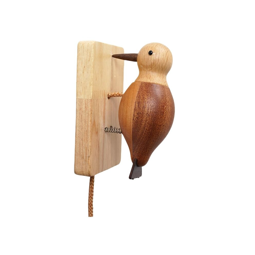 Wooden Doorbell Vintage Handcrafted Woodpecker Door Knocker Solid Wood Selfadhesive Design B 9073542094203