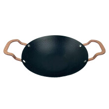 38cm Stainless Steel Wok with Handle, Non Stick Cooking Pan for Stir Fry, Hot Pot and Camping
