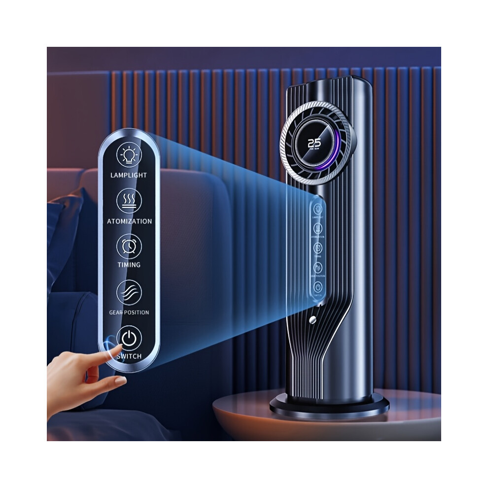 (Black) USB Portable Air Cooler Humidifier | Quiet High-Speed Operation, Black/White Color Options, 6 Speed Settings, 3-Second-image-OPC-PT6592X-NEW