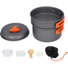 Camping Cookware Set with Utensils, Compact Storage, HeatResistant Outdoor Cooking Kit for 12 People
