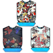 3 Pack Adult Bib for Eating Washable Reusable Waterproof Clothing Protector 34 X 18 Inch