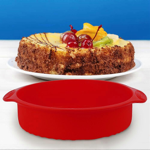 29 cm (11,42 Zoll) 3D Runde Silikon-Kuchenform zum Backen (Rot)_M 2